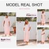 imageDokotoo Womens Summer Dresses 2025 Short Sleeve Long T Shirt Dress Split Maxi Dress Beach Sundresses with PocketsPink