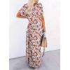 imageDokotoo Womens Summer Dresses 2025 Short Sleeve Long T Shirt Dress Split Maxi Dress Beach Sundresses with PocketsPrintblack