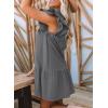 imageDokotoo Womens Summer Dresses 2025 VNeck Drawstring Ruffle Cap Short Sleeve Side Pockets Mini Dress SundressGray