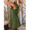 imageDokotoo Womens Summer Dresses 2025 VNeck Drawstring Ruffle Cap Short Sleeve Side Pockets Mini Dress SundressGreen 2