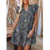 imageDokotoo Womens Summer Dresses 2025 VNeck Drawstring Ruffle Cap Short Sleeve Side Pockets Mini Dress SundressMulticolor 1