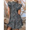imageDokotoo Womens Summer Dresses 2025 VNeck Drawstring Ruffle Cap Short Sleeve Side Pockets Mini Dress SundressMulticolor 1