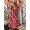 imageDokotoo Womens Summer Dresses 2025 VNeck Drawstring Ruffle Cap Short Sleeve Side Pockets Mini Dress SundressMulticolor 2