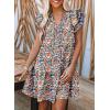 imageDokotoo Womens Summer Dresses 2025 VNeck Drawstring Ruffle Cap Short Sleeve Side Pockets Mini Dress SundressMulticolor 3