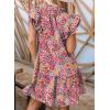 imageDokotoo Womens Summer Dresses 2025 VNeck Drawstring Ruffle Cap Short Sleeve Side Pockets Mini Dress SundressMulticolor