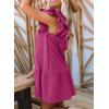 imageDokotoo Womens Summer Dresses 2025 VNeck Drawstring Ruffle Cap Short Sleeve Side Pockets Mini Dress SundressRose