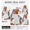 imageDokotoo Womens Summer Dresses Square Neck Tie Back Lantern Sleeve Ruffle ALine Casual Dress11 White