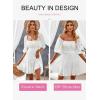 imageDokotoo Womens Summer Dresses Square Neck Tie Back Lantern Sleeve Ruffle ALine Casual Dress11 White