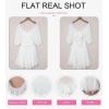 imageDokotoo Womens Summer Dresses Square Neck Tie Back Lantern Sleeve Ruffle ALine Casual Dress11 White