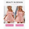 imageDokotoo Womens Summer Dresses Square Neck Tie Back Lantern Sleeve Ruffle ALine Casual Dress2 Pink