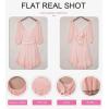 imageDokotoo Womens Summer Dresses Square Neck Tie Back Lantern Sleeve Ruffle ALine Casual Dress2 Pink