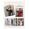 imageDokotoo Womens Summer Dresses Square Neck Tie Back Lantern Sleeve Ruffle ALine Casual Dress22 Black