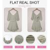 imageDokotoo Womens Summer Dresses Square Neck Tie Back Lantern Sleeve Ruffle ALine Casual Dress22 Grey
