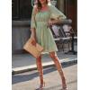 imageDokotoo Womens Summer Dresses Square Neck Tie Back Lantern Sleeve Ruffle ALine Casual Dress7 Light Green