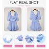 imageDokotoo Womens Summer Dresses Square Neck Tie Back Lantern Sleeve Ruffle ALine Casual Dress7 Light Purple