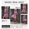 imageDokotoo Womens Summer Dresses Square Neck Tie Back Lantern Sleeve Ruffle ALine Casual Dress7 Purple
