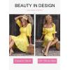 imageDokotoo Womens Summer Dresses Square Neck Tie Back Lantern Sleeve Ruffle ALine Casual Dress8a Yellow