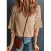 imageDokotoo Womens Summer Tops Fashion 2025 Half Sleeve Fluffy Touch Waffle Knit Shirts Casual V Neck Colorblock Patchwork BlouseB Gray