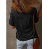imageDokotoo Womens Summer Tops Fashion 2025 Half Sleeve Fluffy Touch Waffle Knit Shirts Casual V Neck Colorblock Patchwork BlouseGray