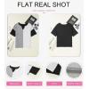 imageDokotoo Womens Summer Tops Fashion 2025 Half Sleeve Fluffy Touch Waffle Knit Shirts Casual V Neck Colorblock Patchwork BlouseGray