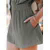 imageDokotoo Womens Summer Trooper Utility Cargo Rompers Short Sleeve Button Down Pockets JumpsuitsB Gray
