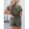 imageDokotoo Womens Summer Trooper Utility Cargo Rompers Short Sleeve Button Down Pockets JumpsuitsB Gray