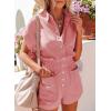 imageDokotoo Womens Summer Trooper Utility Cargo Rompers Short Sleeve Button Down Pockets JumpsuitsBonbon