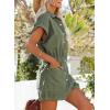 imageDokotoo Womens Summer Trooper Utility Cargo Rompers Short Sleeve Button Down Pockets JumpsuitsJungle Green