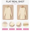imageDokotoo Womens Sweater Dresses 2025 Trendy Casual Crew Neck Long Sleeve Textured Pullover Knit DressBeige