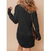 imageDokotoo Womens Sweater Dresses 2025 Trendy Casual Crew Neck Long Sleeve Textured Pullover Knit DressBlack
