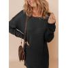 imageDokotoo Womens Sweater Dresses 2025 Trendy Casual Crew Neck Long Sleeve Textured Pullover Knit DressBlack