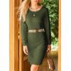 imageDokotoo Womens Sweater Dresses 2025 Trendy Casual Crew Neck Long Sleeve Textured Pullover Knit DressGreen