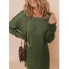 imageDokotoo Womens Sweater Dresses 2025 Trendy Casual Crew Neck Long Sleeve Textured Pullover Knit DressGreen