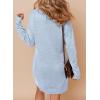 imageDokotoo Womens Sweater Dresses 2025 Trendy Casual Crew Neck Long Sleeve Textured Pullover Knit DressSky Blue