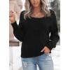 imageDokotoo Womens Sweaters 2025 Crewneck Cute Elegant Soft Long Sleeve Hollow Cable Knit Pullover TopsBlack