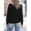 imageDokotoo Womens Sweaters 2025 Crewneck Cute Elegant Soft Long Sleeve Hollow Cable Knit Pullover TopsBlack