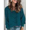 imageDokotoo Womens Sweaters 2025 Crewneck Cute Elegant Soft Long Sleeve Hollow Cable Knit Pullover TopsDark Blue