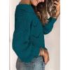 imageDokotoo Womens Sweaters 2025 Crewneck Cute Elegant Soft Long Sleeve Hollow Cable Knit Pullover TopsDark Blue