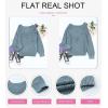 imageDokotoo Womens Sweaters 2025 Crewneck Cute Elegant Soft Long Sleeve Hollow Cable Knit Pullover TopsDusty Blue