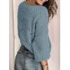 imageDokotoo Womens Sweaters 2025 Crewneck Cute Elegant Soft Long Sleeve Hollow Cable Knit Pullover TopsDusty Blue