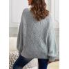 imageDokotoo Womens Sweaters 2025 Crewneck Cute Elegant Soft Long Sleeve Hollow Cable Knit Pullover TopsGray