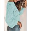 imageDokotoo Womens Sweaters 2025 Crewneck Cute Elegant Soft Long Sleeve Hollow Cable Knit Pullover TopsGreen 2