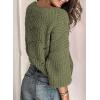 imageDokotoo Womens Sweaters 2025 Crewneck Cute Elegant Soft Long Sleeve Hollow Cable Knit Pullover TopsGreen 3