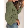 imageDokotoo Womens Sweaters 2025 Crewneck Cute Elegant Soft Long Sleeve Hollow Cable Knit Pullover TopsGreen 3