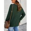 imageDokotoo Womens Sweaters 2025 Crewneck Cute Elegant Soft Long Sleeve Hollow Cable Knit Pullover TopsGreen