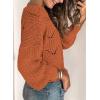 imageDokotoo Womens Sweaters 2025 Crewneck Cute Elegant Soft Long Sleeve Hollow Cable Knit Pullover TopsOrange