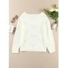 imageDokotoo Womens Sweaters 2025 Crewneck Cute Elegant Soft Long Sleeve Hollow Cable Knit Pullover TopsWhite