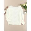 imageDokotoo Womens Sweaters 2025 Crewneck Cute Elegant Soft Long Sleeve Hollow Cable Knit Pullover TopsWhite