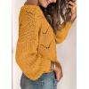 imageDokotoo Womens Sweaters 2025 Crewneck Cute Elegant Soft Long Sleeve Hollow Cable Knit Pullover TopsYellow