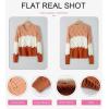 imageDokotoo Womens Sweaters 2025 Crewneck Cute Elegant Soft Long Sleeve Hollow Cable Knit Pullover TopsZ1 Apricot